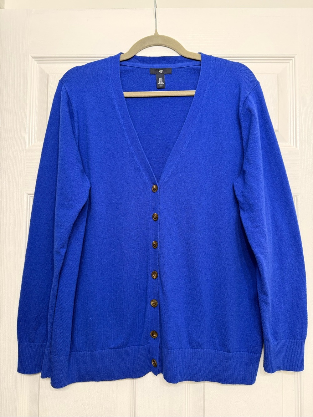 Gap XXL Cobalt Blue Button Front V-Neck Cardigan Cotton Blend